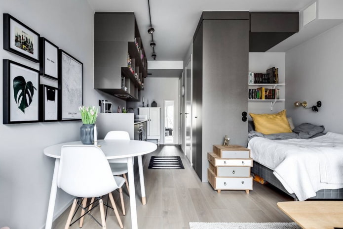 interieur van een studio-appartement van 35 vierkante meter