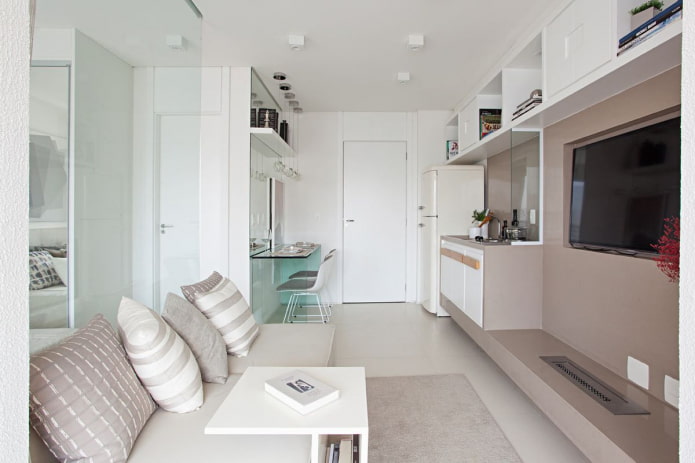 interieur van een studio van 35 vierkante meter