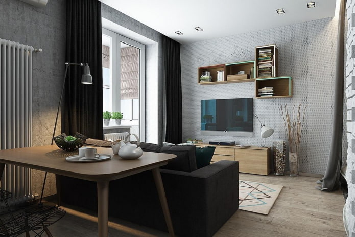 Indeling appartement van 36 vierkante meter