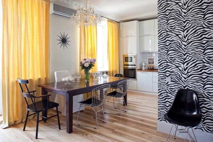 keukeninterieur in een appartement van 36 vierkante meter