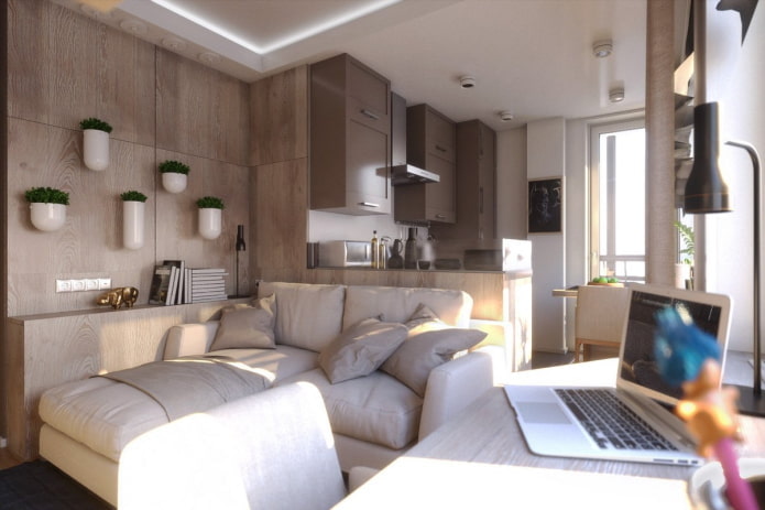 Indeling appartement van 36 vierkante meter