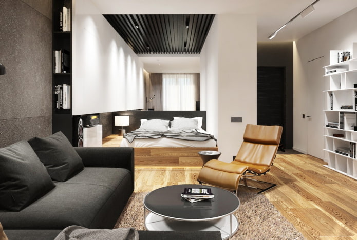 interieur van een appartement van 36 vierkante meter in een moderne stijl