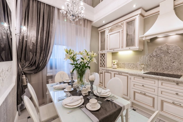 interieur van een appartement van 36 vierkante meter in klassieke stijl