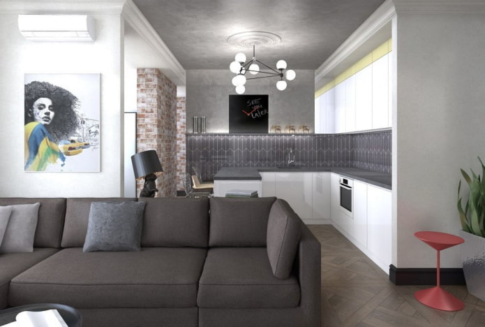 interieur van een appartement van 36 vierkante meter in een moderne stijl