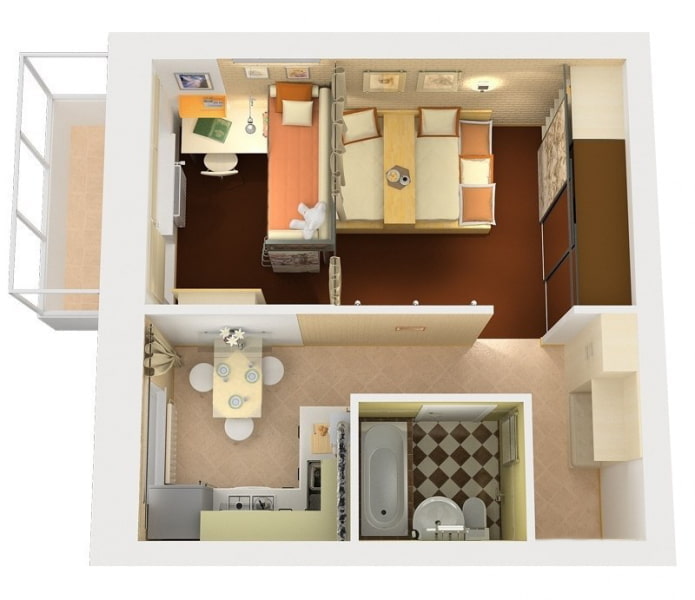 Tweekamerappartement 38 m?