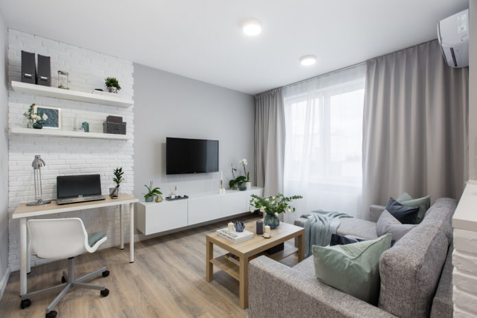 interieur van een studio-appartement van 40 vierkante meter