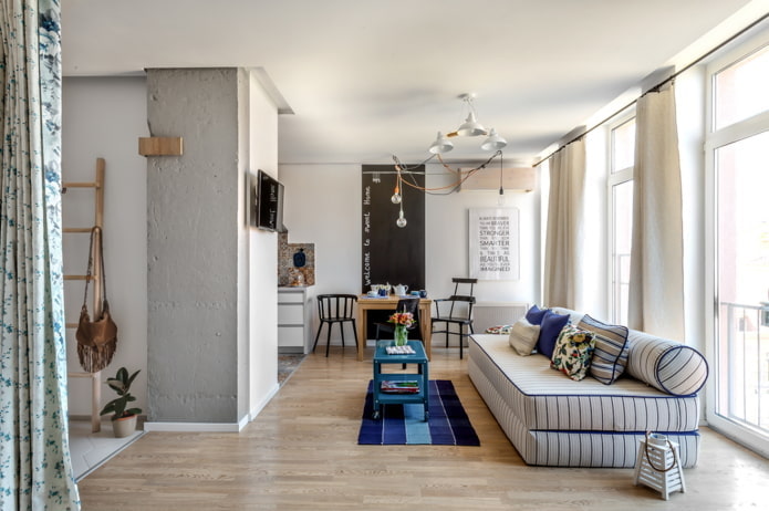 interieur van een eenkamerappartement van 40 vierkante meter