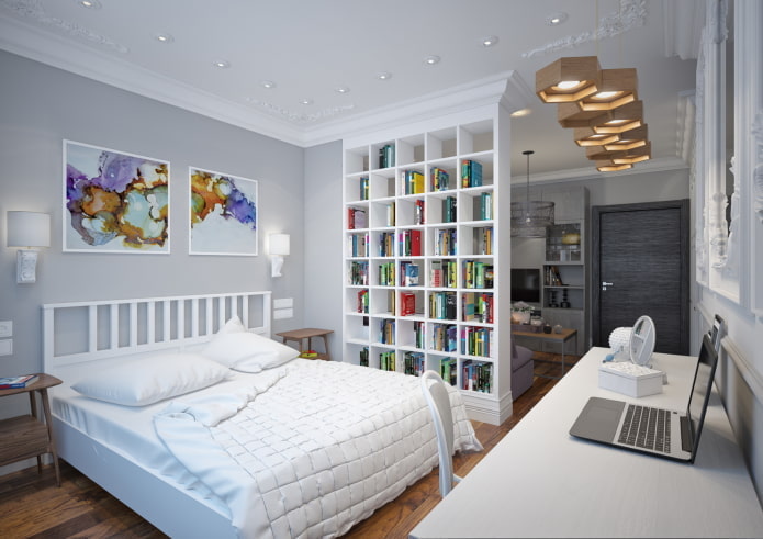 Interieur van een eenkamerappartement van 40 vierkante meter