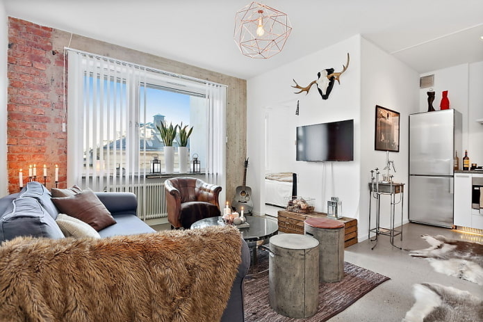 interieur van een studio-appartement van 40 vierkante meter
