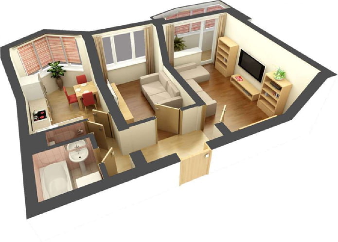 Tweekamerappartement van 42 m? met balkon en erker