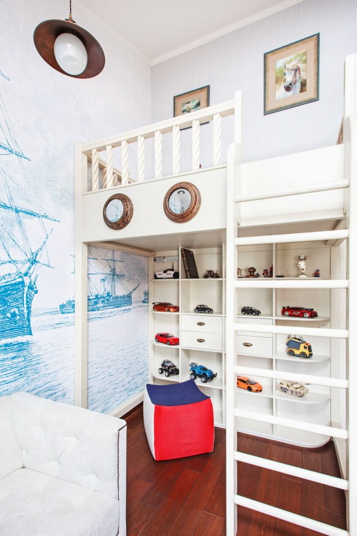 Kinderkamer met een tweede verdieping