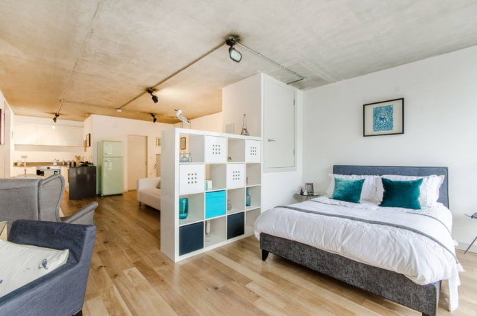 Loftstudio met heldere details
