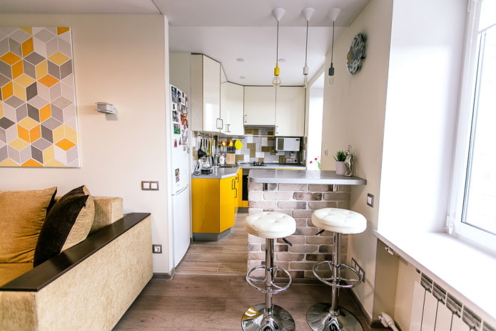interieur van een Chroesjtsjov-appartement