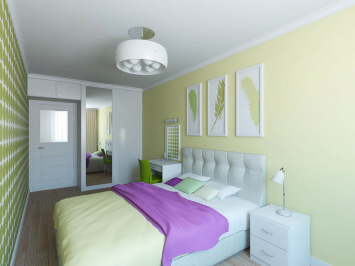 Bed, kledingkast in de slaapkamer