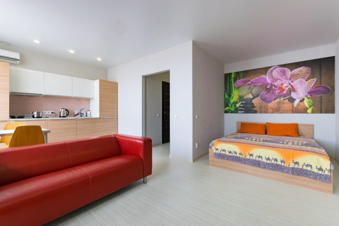 interieur van een studio van 45 vierkante meter
