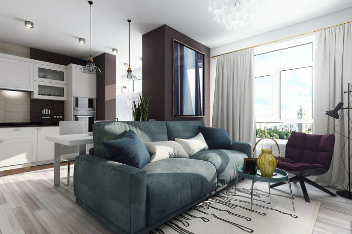 interieur van een tweekamerappartement van 10 vierkante meter