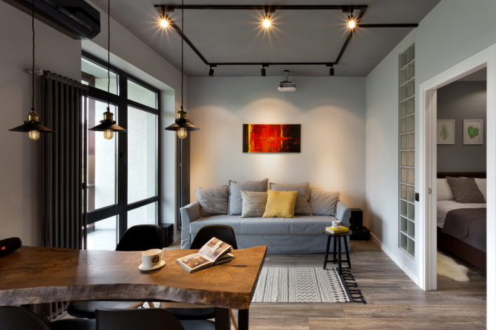 interieurontwerp van een appartement van 45 vierkante meter