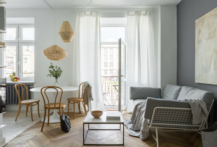 interieurontwerp van een appartement van 45 vierkante meter