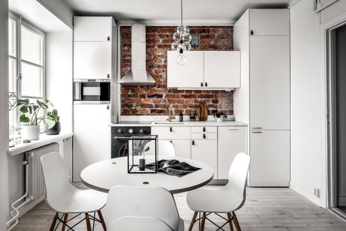 interieur van appartement van 45 vierkante meter in Scandinavische stijl