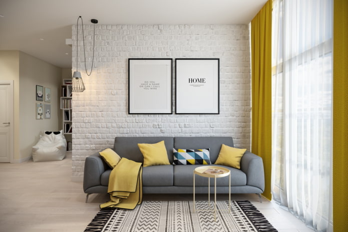 interieur van een eenkamerappartement van 45 vierkante meter