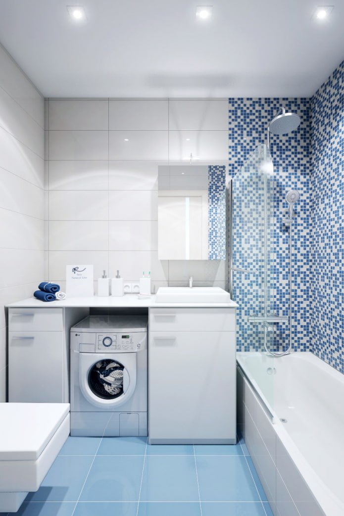 Badkamer in een tweekamerappartement van 46 m