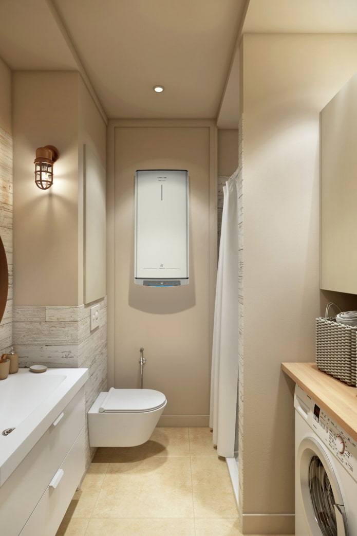 Badkamer in beige tinten