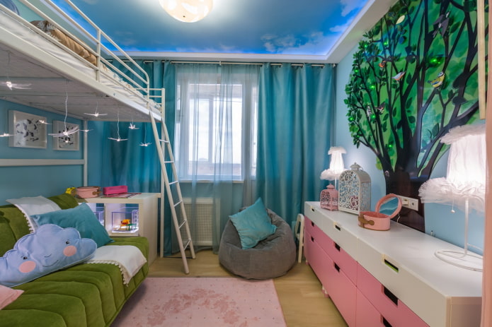 interieur van een kinderkamer in een appartement van 50 vierkante meter