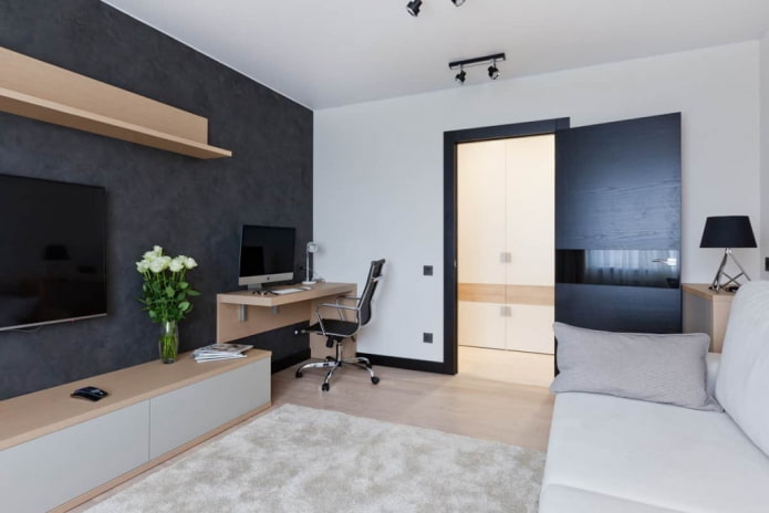 interieur van een tweekamerappartement van 50 vierkante meter