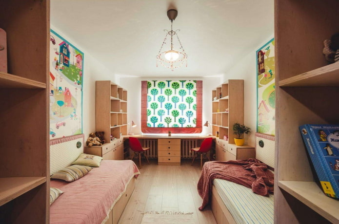 interieur van een kinderkamer in een appartement van 50 vierkante meter