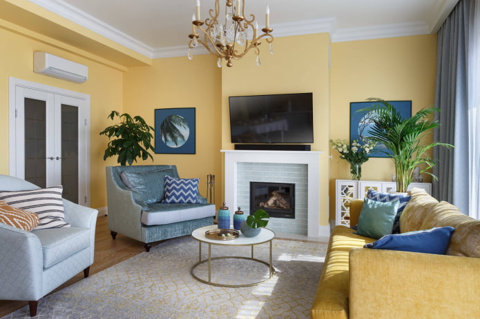 Woonkamer in modern-klassieke stijl