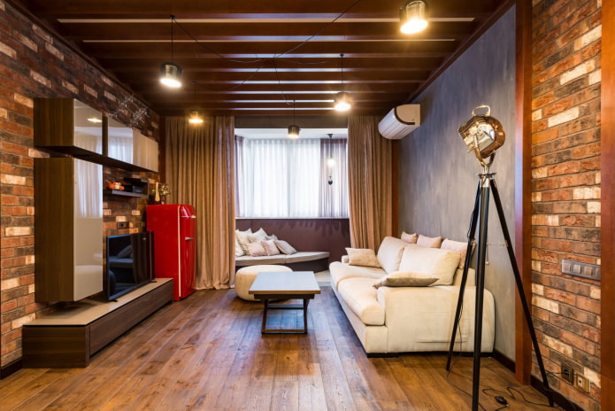 Woonkamer in loftstijl