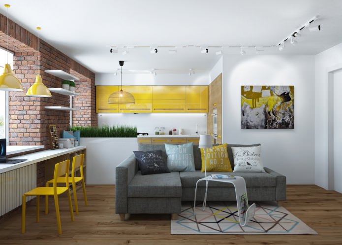 Foto van een hoekbank in het interieur van de woonkamer