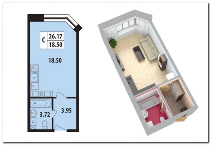 Indelingen van appartementen van 18 m?