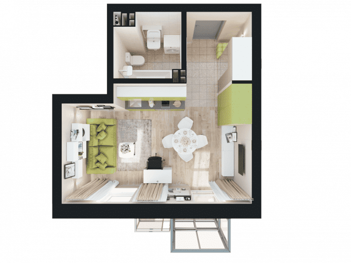Indelingen van appartementen van 18 m?