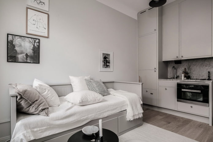 kleurenschema van een studio-appartement