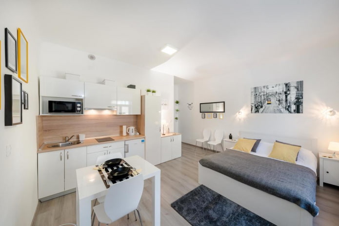 kleurenschema van een studio-appartement