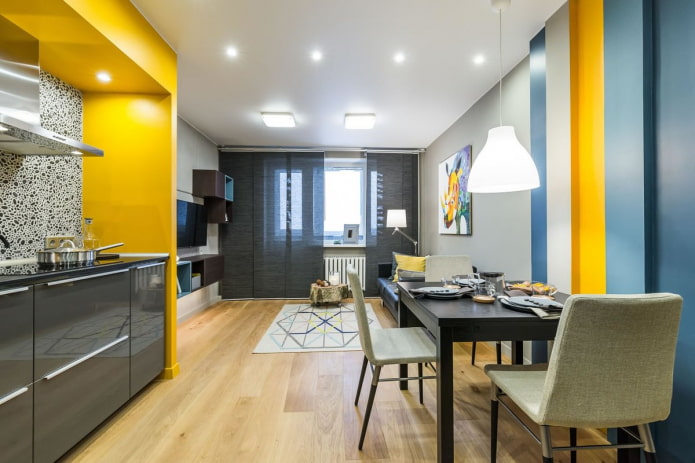 verlichting in het interieur van een studio-appartement
