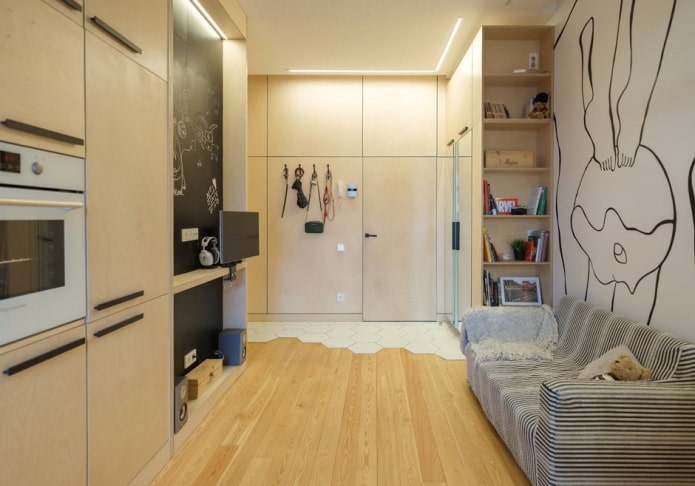kleurenschema van een studio-appartement