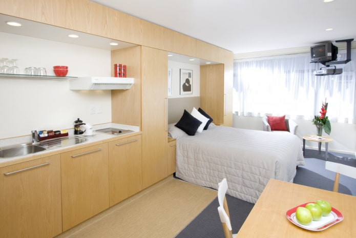 Indeling van een studio-appartement