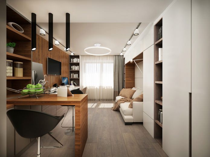 Modern en functioneel ontwerp van een klein appartement van 25 m?.