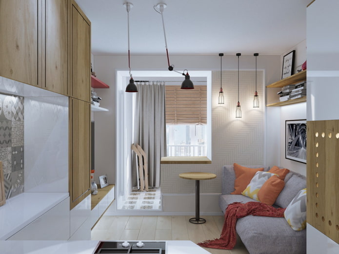studio-appartementinterieur met balkon