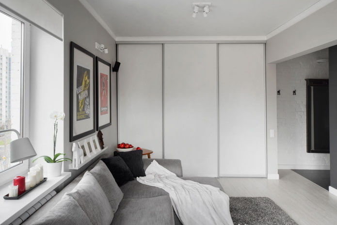 meubelopstelling in het interieur van een studio-appartement