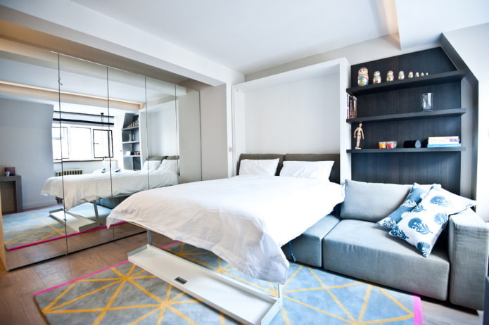 meubelopstelling in het interieur van een studio-appartement