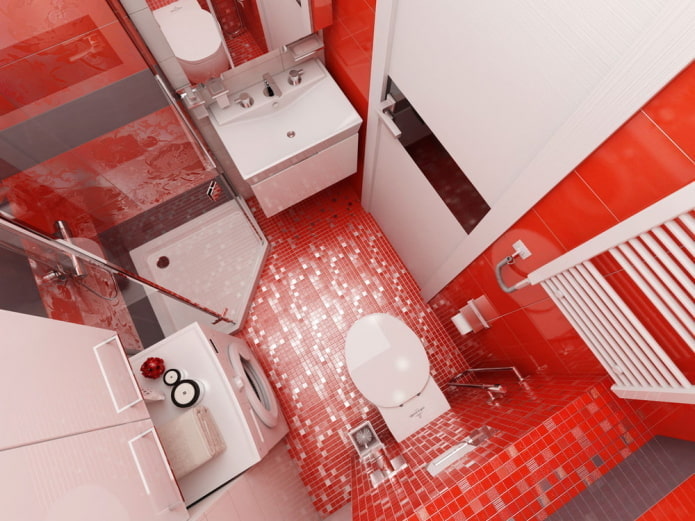 interieur van de badkamer in het studio-appartement