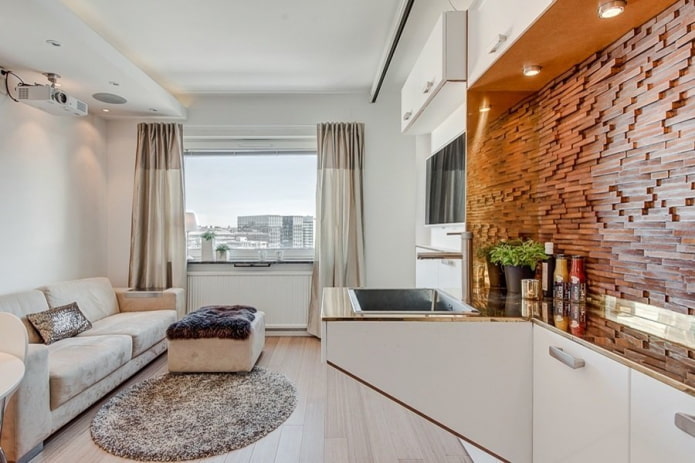 interieur van een studio-appartement met ??n raam