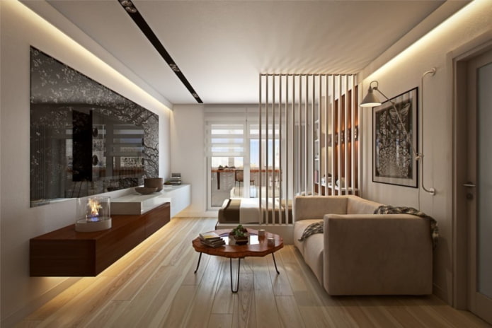 interieur van een studio-appartement met ??n raam