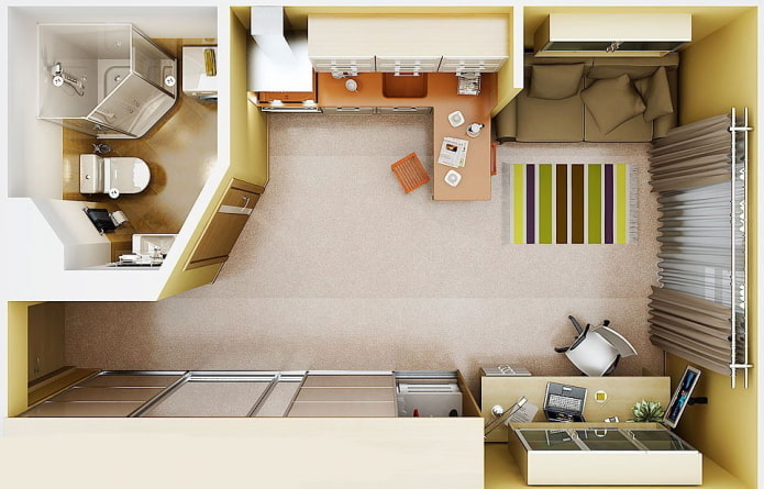 studio-indeling 29 m?