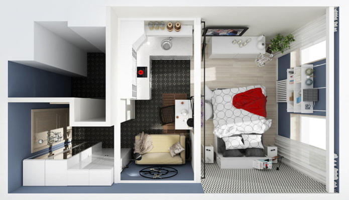 29 m? studio-indeling