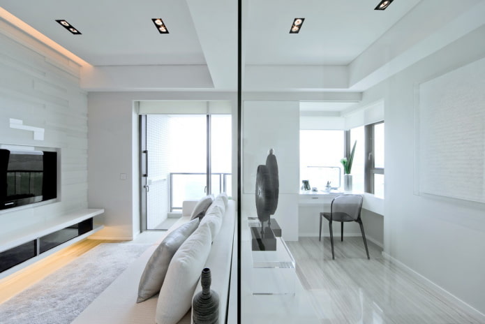 interieur van een studio-appartement in hightech-stijl