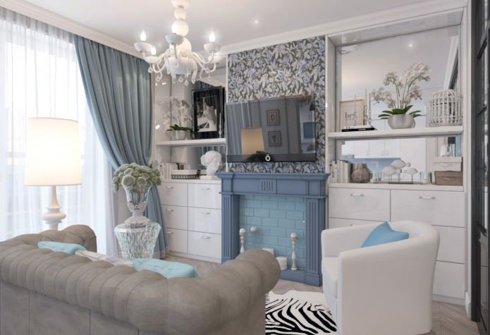 ontwerp van een appartement in neoklassieke stijl